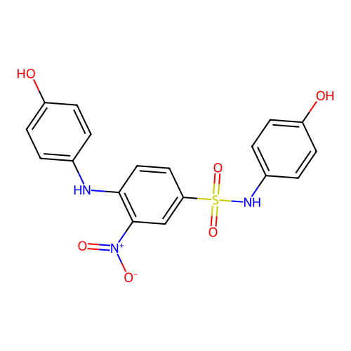 N-(4-Hydroxyphenyl)-4-((4-hydroxyphenyl)amino)-3-nitrobenzenesulphonamide structure