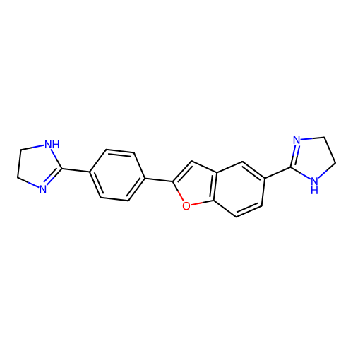 1H-Imidazole, 4,5-dihydro-2-(4-(5-(4,5-dihydro-1H-imidazol-2-yl)-2-benzofuranyl)phenyl)- structure