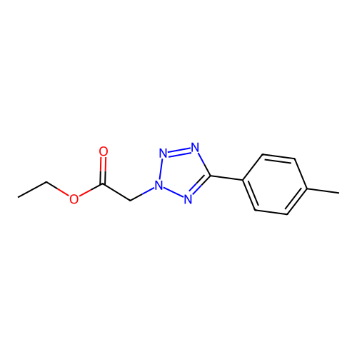 Ethyl 2-[5-(4-methylphenyl)tetrazol-2-yl]acetate structure