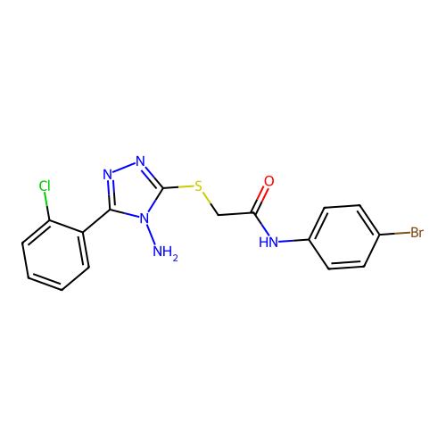 2-{[4-amino-5-(2-chlorophenyl)-4H-1,2,4-triazol-3-yl]sulfanyl}-N-(4-bromophenyl)acetamide structure