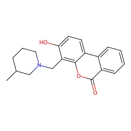 3-hydroxy-4-[(3-methylpiperidino)methyl]-6H-benzo[c]chromen-6-one structure