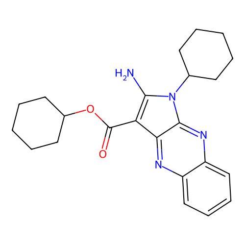 cyclohexyl 2-amino-1-cyclohexyl-1H-pyrrolo[2,3-b]quinoxaline-3-carboxylate structure