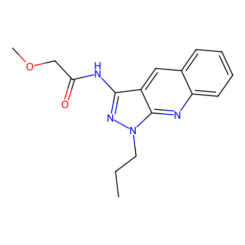 2-methoxy-N-(1-propylpyrazolo[3,4-b]quinolin-3-yl)acetamide structure