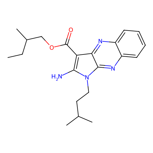 2-methylbutyl 2-amino-1-isopentyl-1H-pyrrolo[2,3-b]quinoxaline-3-carboxylate structure