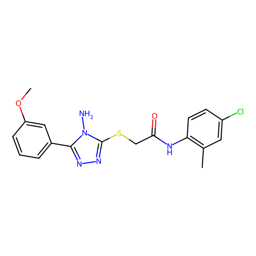 2-{[4-amino-5-(3-methoxyphenyl)-4H-1,2,4-triazol-3-yl]sulfanyl}-N-(4-chloro-2-methylphenyl)acetamide structure
