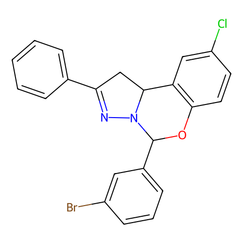 5-(3-Bromophenyl)-9-chloro-2-phenyl-1,10b-dihydropyrazolo[1,5-c][1,3]benzoxazine structure