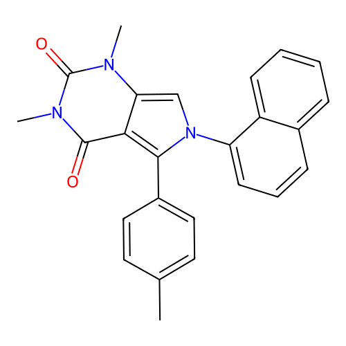 1,3-dimethyl-5-(4-methylphenyl)-6-naphthalen-1-ylpyrrolo[3,4-d]pyrimidine-2,4-dione structure