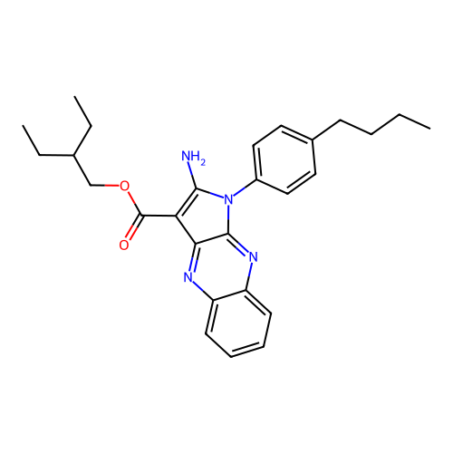 2-ethylbutyl 2-amino-1-(4-butylphenyl)-1H-pyrrolo[2,3-b]quinoxaline-3-carboxylate structure