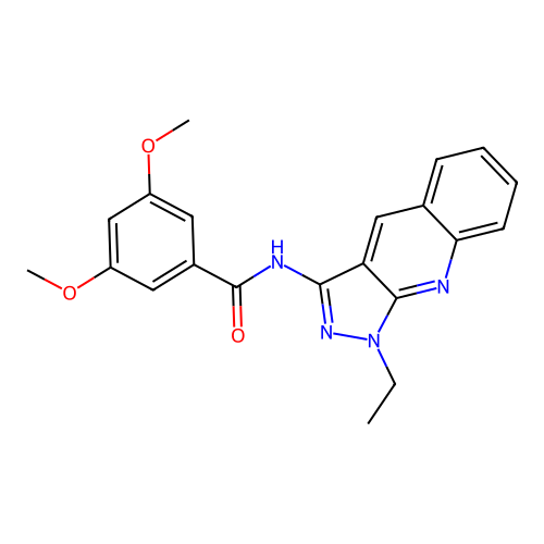 N-(1-ethyl-1H-pyrazolo[3,4-b]quinolin-3-yl)-3,5-dimethoxybenzamide structure