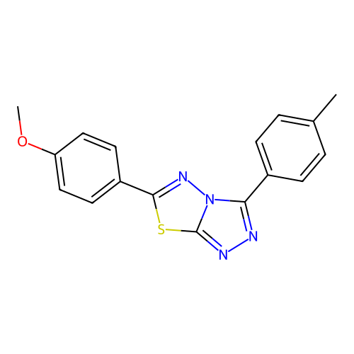 6-(4-Methoxyphenyl)-3-(4-methylphenyl)-[1,2,4]triazolo[3,4-b][1,3,4]thiadiazole structure