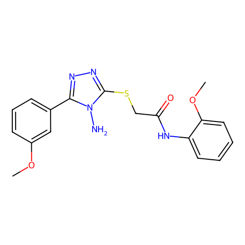 2-[4-amino-5-(3-methoxyphenyl)(1,2,4-triazol-3-ylthio)]-N-(2-methoxyphenyl)ace tamide structure