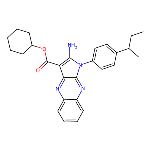 cyclohexyl 2-amino-1-(4-(sec-butyl)phenyl)-1H-pyrrolo[2,3-b]quinoxaline-3-carboxylate structure