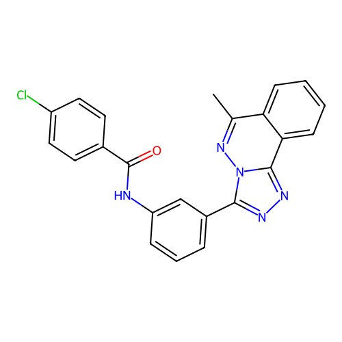 4-chloro-N-[3-(6-methyl[1,2,4]triazolo[3,4-a]phthalazin-3-yl)phenyl]benzamide structure