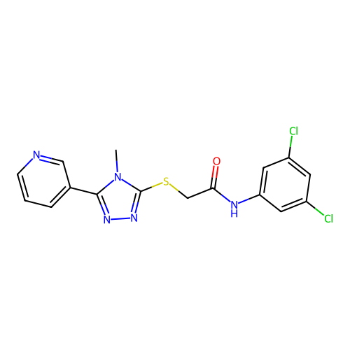 N-(3,5-dichlorophenyl)-2-{[4-methyl-5-(pyridin-3-yl)-4H-1,2,4-triazol-3-yl]sulfanyl}acetamide structure