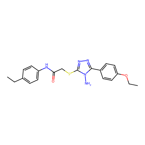 2-[4-amino-5-(4-ethoxyphenyl)(1,2,4-triazol-3-ylthio)]-N-(4-ethylphenyl)acetam ide structure