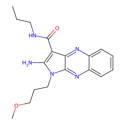 2-amino-1-(3-methoxypropyl)-N-propyl-1H-pyrrolo[2,3-b]quinoxaline-3-carboxamide structure
