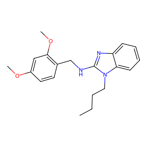 1-butyl-N-(2,4-dimethoxybenzyl)-1H-benzimidazol-2-amine structure