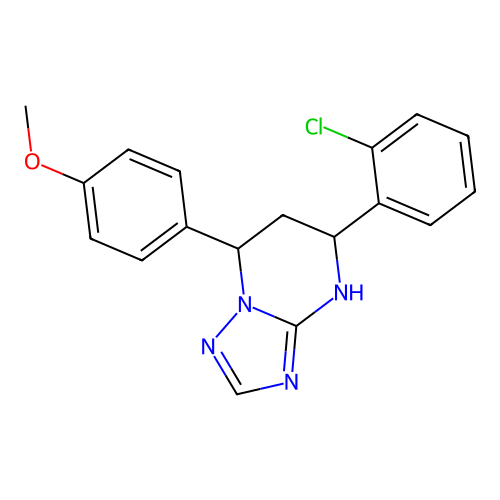 5-(2-chlorophenyl)-7-(4-methoxyphenyl)-1,5,6,7-tetrahydro-[1,2,4]triazolo[1,5-a]pyrimidine structure