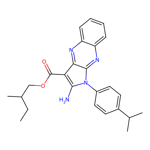 2-methylbutyl 2-amino-1-(4-isopropylphenyl)-1H-pyrrolo[2,3-b]quinoxaline-3-carboxylate structure