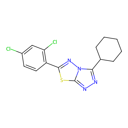 3-Cyclohexyl-6-(2,4-dichlorophenyl)-[1,2,4]triazolo[3,4-b][1,3,4]thiadiazole structure
