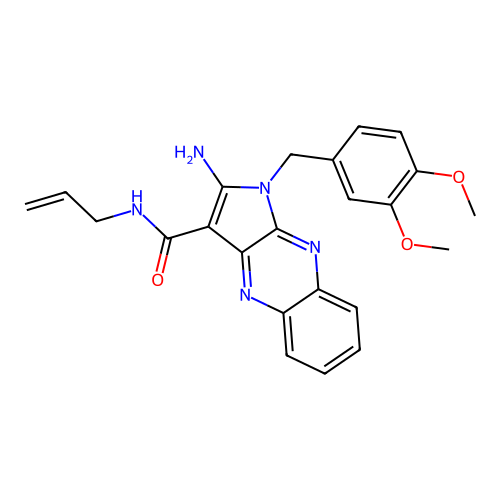 N-allyl-2-amino-1-(3,4-dimethoxybenzyl)-1H-pyrrolo[2,3-b]quinoxaline-3-carboxamide structure