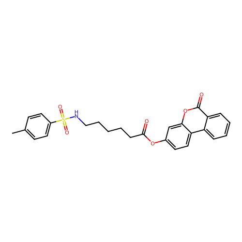 6-oxo-6H-benzo[c]chromen-3-yl 6-{[(4-methylphenyl)sulfonyl]amino}hexanoate structure