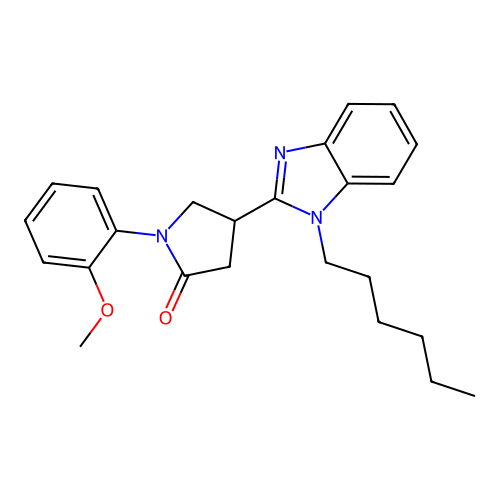 4-(1-Hexylbenzimidazol-2-yl)-1-(2-methoxyphenyl)pyrrolidin-2-one structure