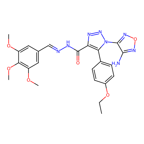 (E)-1-(4-amino-1,2,5-oxadiazol-3-yl)-5-(4-ethoxyphenyl)-N'-(3,4,5-trimethoxybenzylidene)-1H-1,2,3-triazole-4-carbohydrazide structure