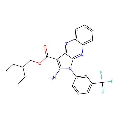 2-ethylbutyl 2-amino-1-[3-(trifluoromethyl)phenyl]pyrrolo[3,2-b]quinoxaline-3-carboxylate structure