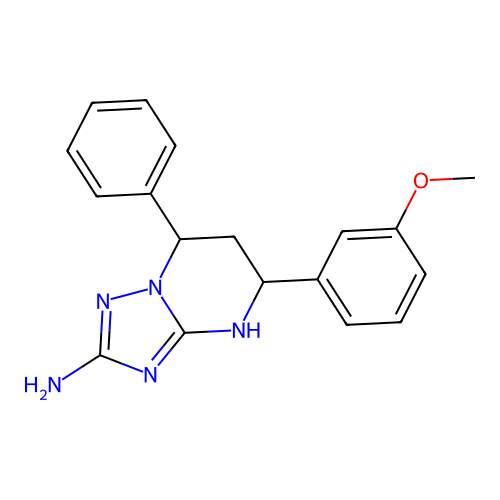 5-(3-methoxyphenyl)-7-phenyl-1,5,6,7-tetrahydro-[1,2,4]triazolo[1,5-a]pyrimidin-2-amine structure