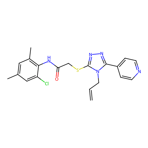 N-(2-chloro-4,6-dimethylphenyl)-2-{[4-(prop-2-en-1-yl)-5-(pyridin-4-yl)-4H-1,2,4-triazol-3-yl]sulfanyl}acetamide structure