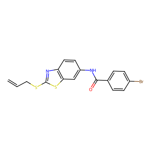 4-bromo-N-[2-(prop-2-en-1-ylsulfanyl)-1,3-benzothiazol-6-yl]benzamide structure