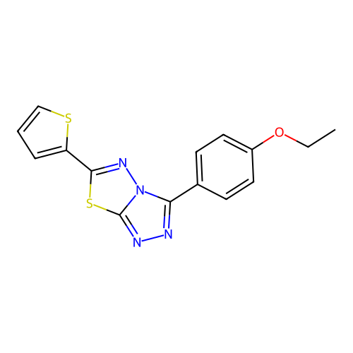 3-(4-Ethoxyphenyl)-6-(thiophen-2-yl)-[1,2,4]triazolo[3,4-b][1,3,4]thiadiazole structure
