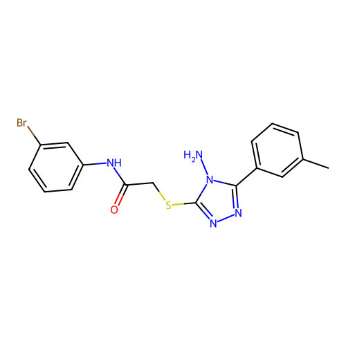 2-[4-amino-5-(3-methylphenyl)(1,2,4-triazol-3-ylthio)]-N-(3-bromophenyl)acetam ide structure