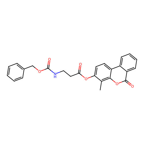 4-methyl-6-oxo-6H-benzo[c]chromen-3-yl N-[(benzyloxy)carbonyl]-beta-alaninate structure