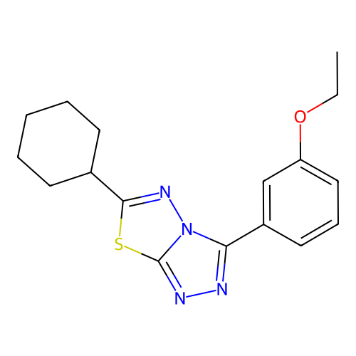 6-Cyclohexyl-3-(3-ethoxyphenyl)-[1,2,4]triazolo[3,4-b][1,3,4]thiadiazole structure