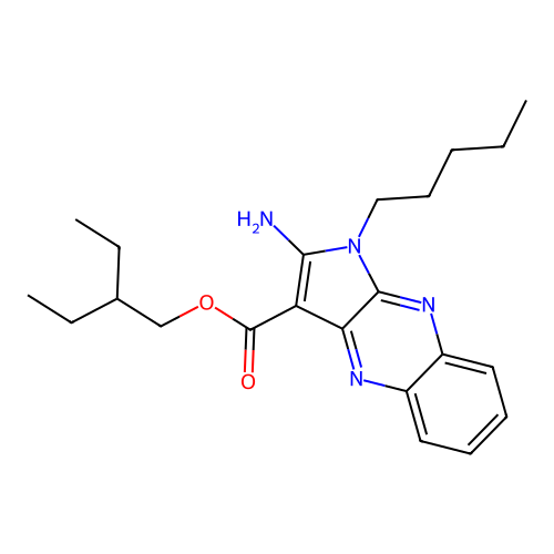2-ethylbutyl 2-amino-1-pentyl-1H-pyrrolo[2,3-b]quinoxaline-3-carboxylate structure