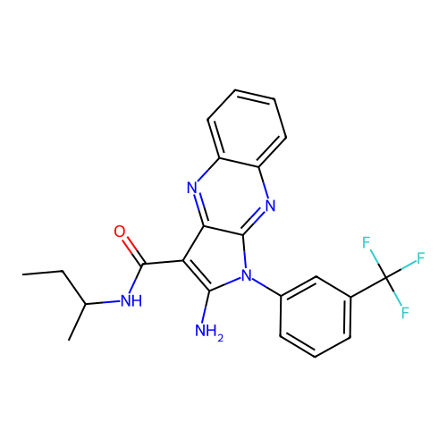 2-amino-N-butan-2-yl-1-[3-(trifluoromethyl)phenyl]pyrrolo[3,2-b]quinoxaline-3-carboxamide structure