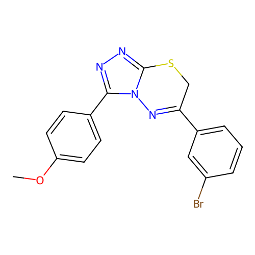 6-(3-bromophenyl)-3-(4-methoxyphenyl)-7H-[1,2,4]triazolo[3,4-b][1,3,4]thiadiazine structure