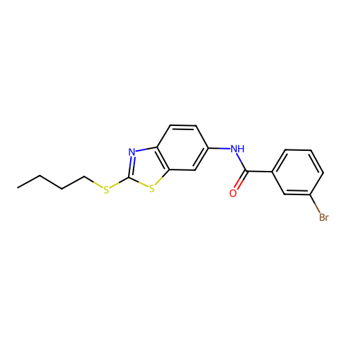3-bromo-N-[2-(butylsulfanyl)-1,3-benzothiazol-6-yl]benzamide structure