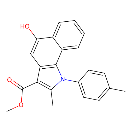 methyl 5-hydroxy-2-methyl-1-(4-methylphenyl)-1H-benzo[g]indole-3-carboxylate structure
