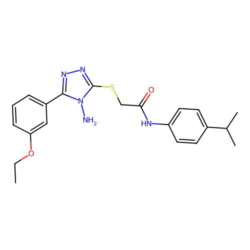 2-[4-amino-5-(3-ethoxyphenyl)(1,2,4-triazol-3-ylthio)]-N-[4-(methylethyl)pheny l]acetamide structure
