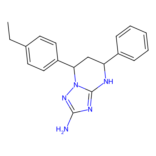 7-(4-ethylphenyl)-5-phenyl-1,5,6,7-tetrahydro-[1,2,4]triazolo[1,5-a]pyrimidin-2-amine structure