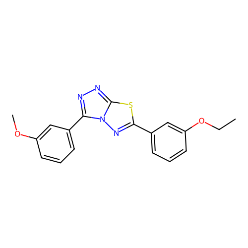 6-(3-Ethoxyphenyl)-3-(3-methoxyphenyl)[1,2,4]triazolo[3,4-b][1,3,4]thiadiazole structure