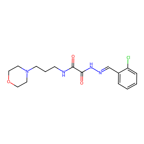 N'-[(E)-(2-chlorophenyl)methylideneamino]-N-(3-morpholin-4-ylpropyl)oxamide structure