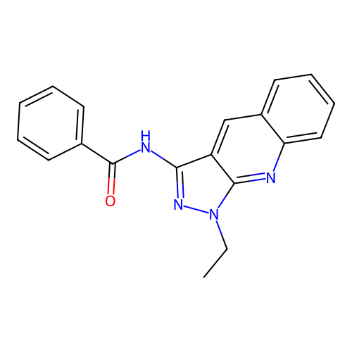 N-(1-ethyl-1H-pyrazolo[3,4-b]quinolin-3-yl)benzamide structure