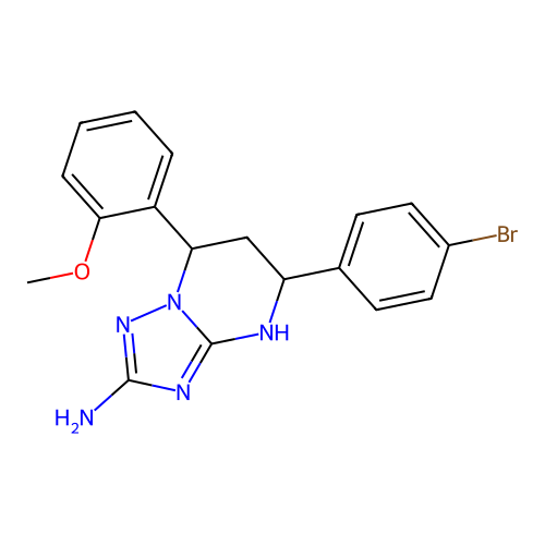 5-(4-bromophenyl)-7-(2-methoxyphenyl)-1,5,6,7-tetrahydro-[1,2,4]triazolo[1,5-a]pyrimidin-2-amine structure