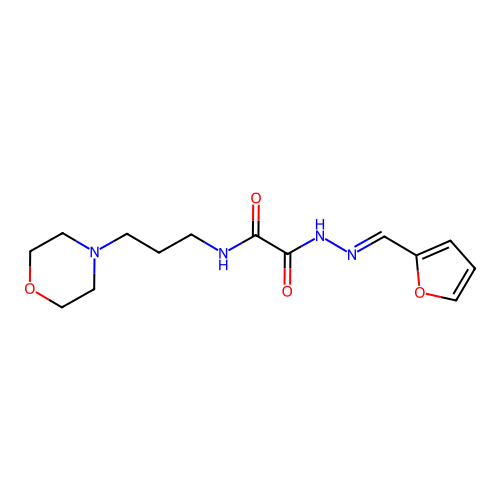 N'-(2-furylmethylideneamino)-N-(3-morpholin-4-ylpropyl)oxamide structure
