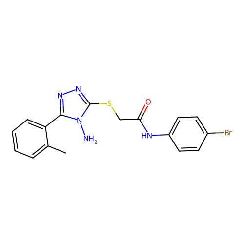 2-{[4-amino-5-(2-methylphenyl)-4H-1,2,4-triazol-3-yl]sulfanyl}-N-(4-bromophenyl)acetamide structure