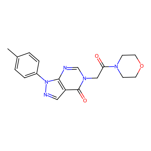 5-(2-morpholino-2-oxoethyl)-1-(p-tolyl)-1H-pyrazolo[3,4-d]pyrimidin-4(5H)-one structure